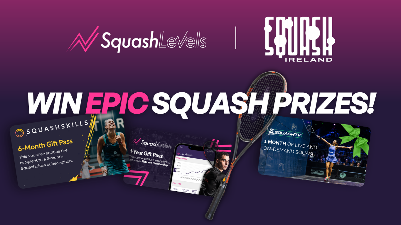 Register for your FREE SquashLevels account and be automatically entered in prize draw