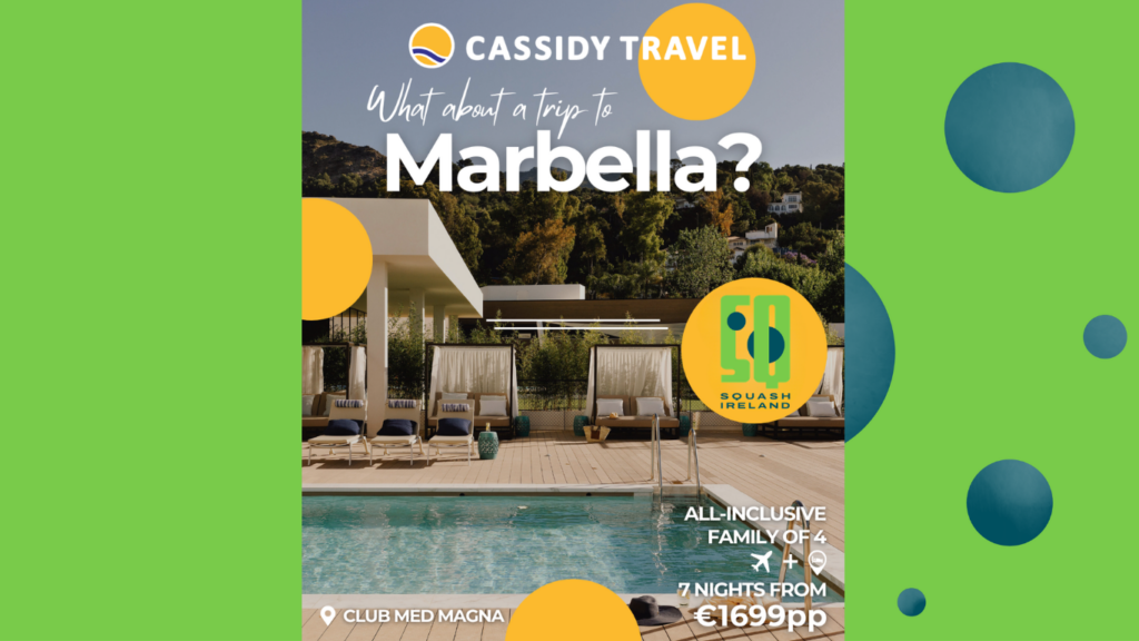 Squash Ireland teams up with Cassidy Travel to bring you some sunshine this summer